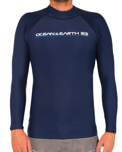 Script Mens L/S Rash Vest - Denim