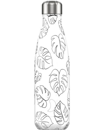 Line Art Drink Bottle - Leaves