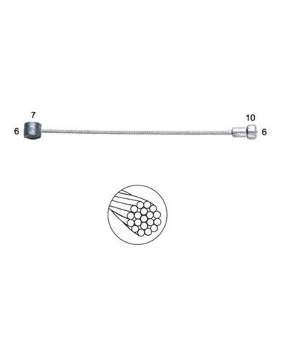 MTB Brake Cable 1.6mm x 1800mm - Stainless Steel (Bulk)