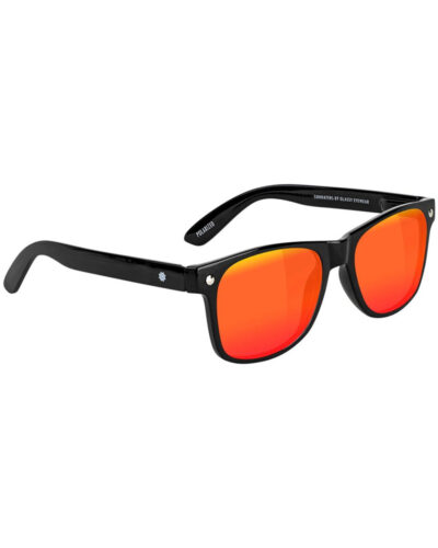 Leonard Polarized Sunglasses - Black/Red Mirror