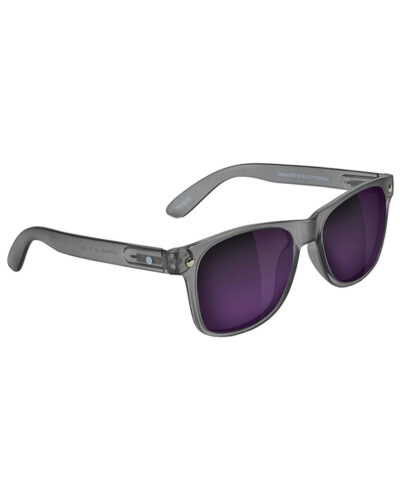 Leonard Polarized Sunglasses - Matte Transparent Dark Grey/Purple Mirror