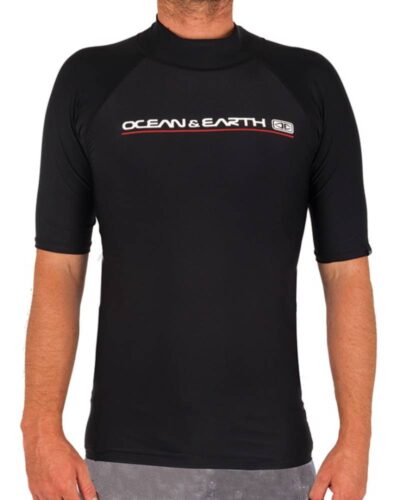 Script Mens S/S Rash Vest - Black