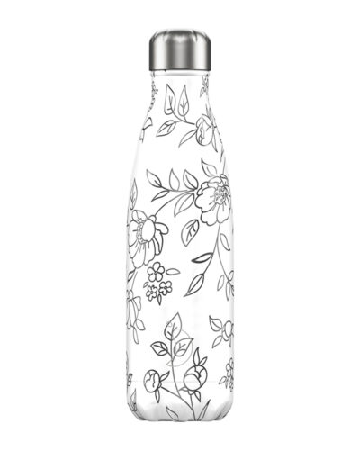 Line Art Drink Bottle - Floral