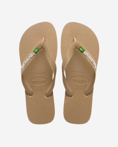 Brasil Logo Flip Flops - Rose Gold