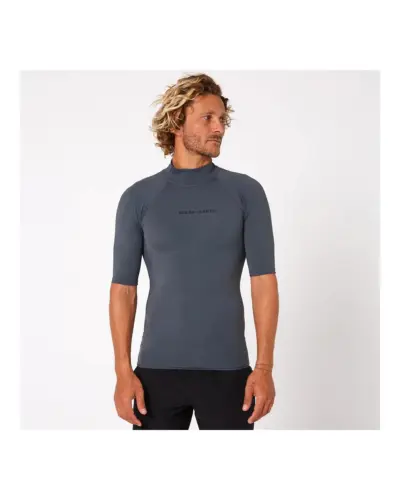 Script Mens S/S Rash Vest - Charcoal