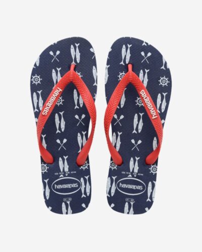 Top Nautical Flip Flops - Navy/Red Ruby