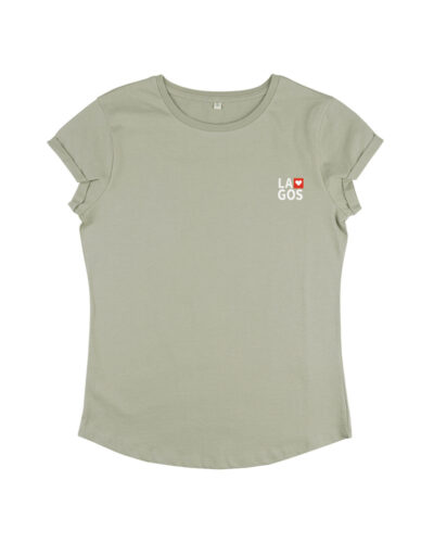 Love Lagos Womens Rolled Sleeve Tee - Olive