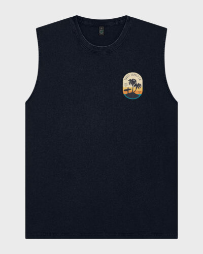 High Tides Mens Sleeveless Tee - Stone Washed Black