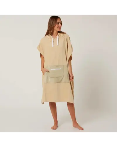 Daydream Womens Hooded Poncho - Beige