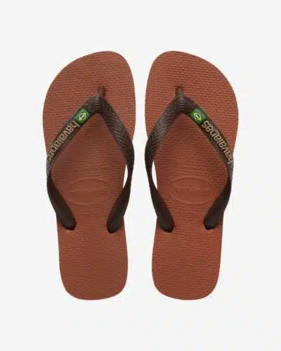 Brasil Logo Flip Flops - Rust/Coffee