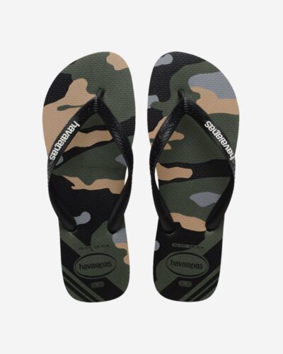 Top Camu Flip Flops - Green Olive/Black