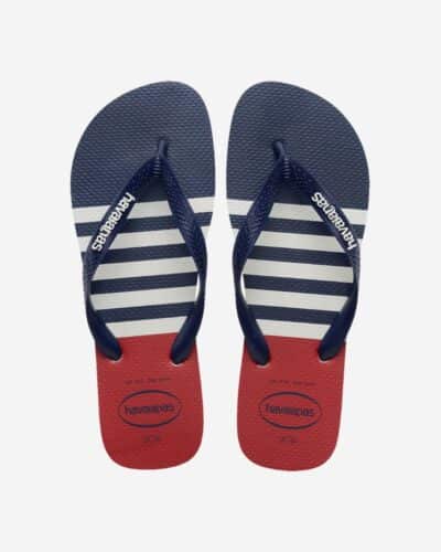 Top Nautical Flip Flops - White/Marine Blue/Apache Red