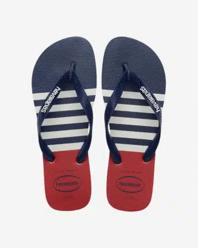 Top Nautical Flip Flops - White/Marine Blue/Apache Red
