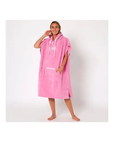 Womens Hooded Poncho - Musk Pink