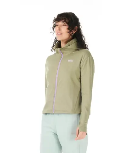 Shari Womens Zip Tech Hoodie - Aloe